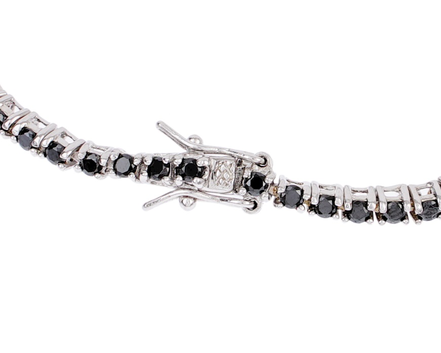 Bracciale tennis argento 4 griffe con zirconi neri Selezione Zanolli