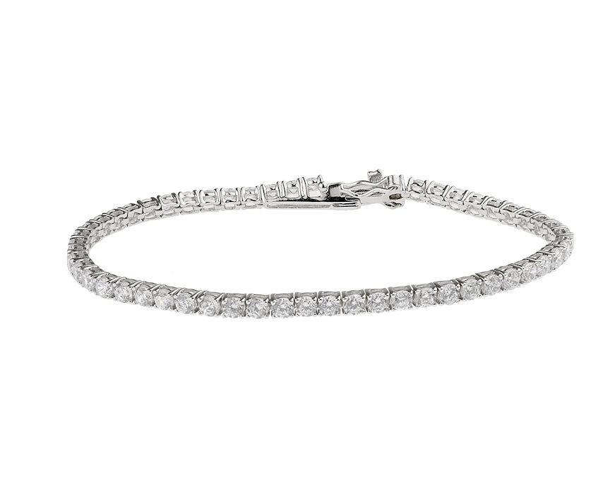Tennis Bracelet silver 4 jaw with white zircons Selezione Zanolli