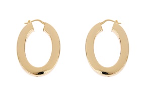 Orecchini in bronzo dorato con ovali piatti Unoaerre
