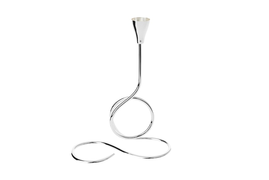 Candeliere a filo silver plated ad una fiamma Selezione Zanolli