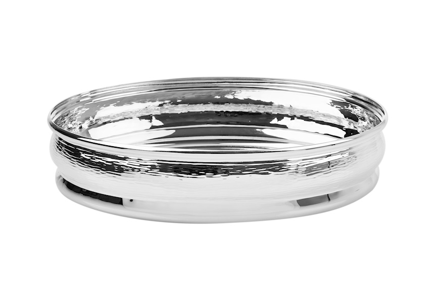 Oval bowl silver plated with satin finish Selezione Zanolli