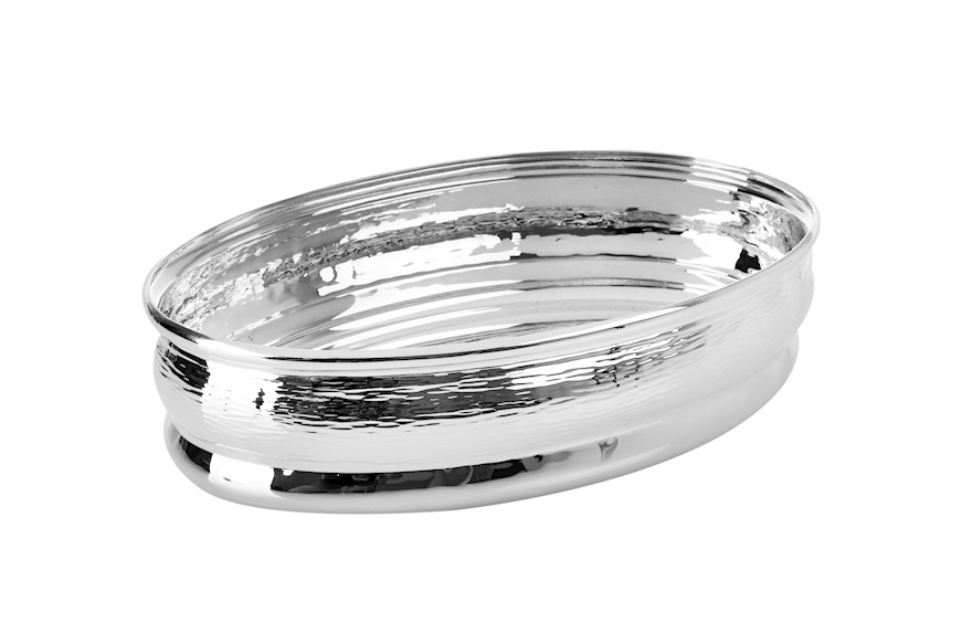 Oval bowl silver plated with satin finish Selezione Zanolli