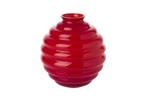 Vaso Decò vetro di Murano rosso