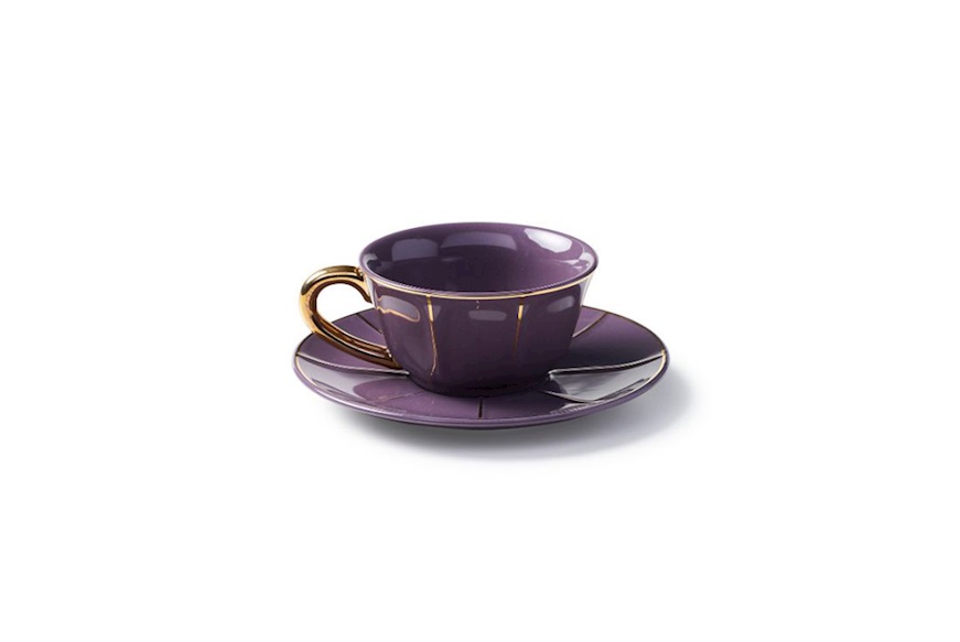 Tea cup La Tavola Scomposta porcelain with saucer Bitossi home