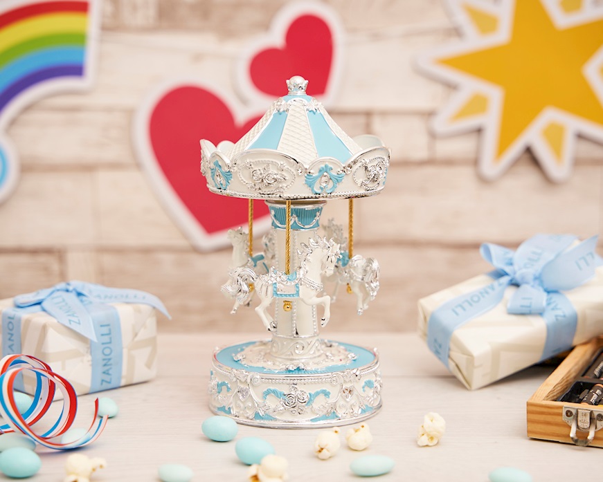 Carillon Giostra dei cavalli celeste Selezione Zanolli