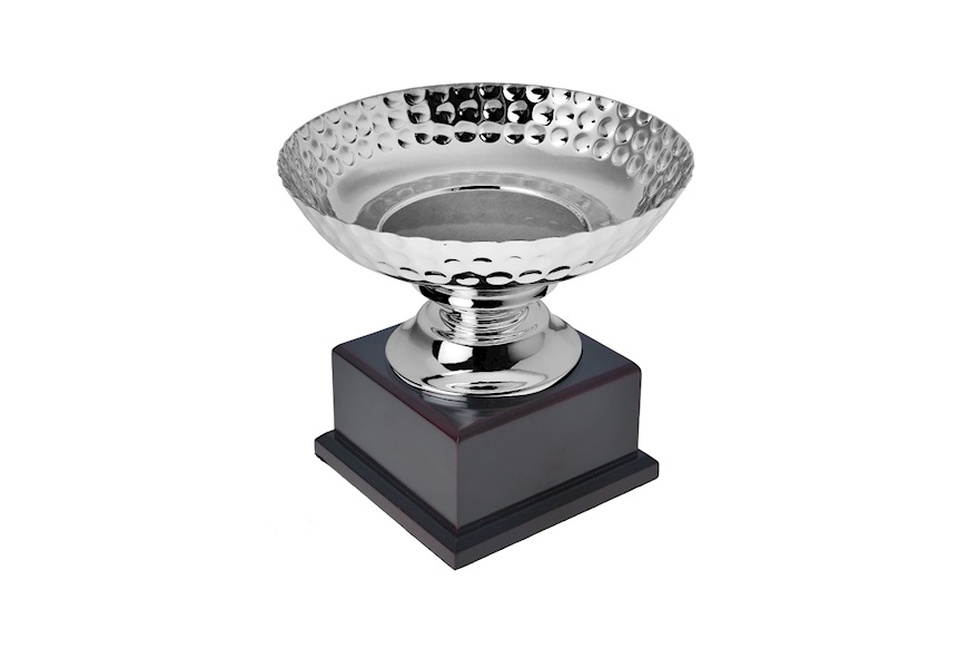 Coppa sportiva Golf silver plated con base in legno quadrata Selezione Zanolli