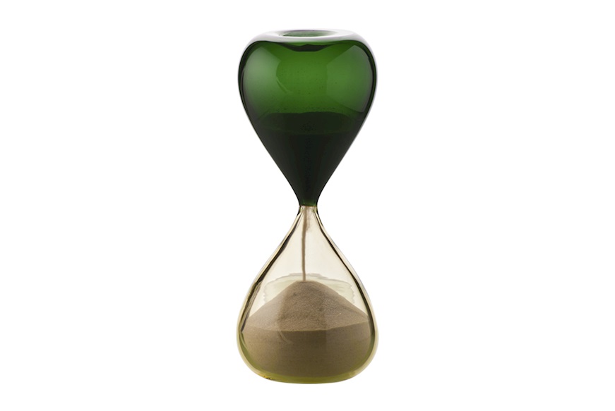 Clessidra vetro di Murano colore verde menta e pagliesco Venini