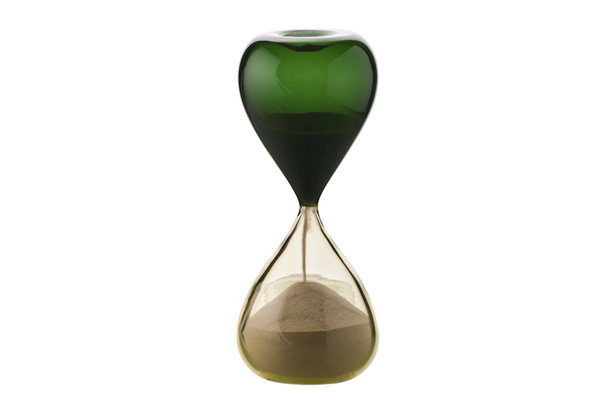 Clessidra vetro di Murano verde menta e pagliesco Venini