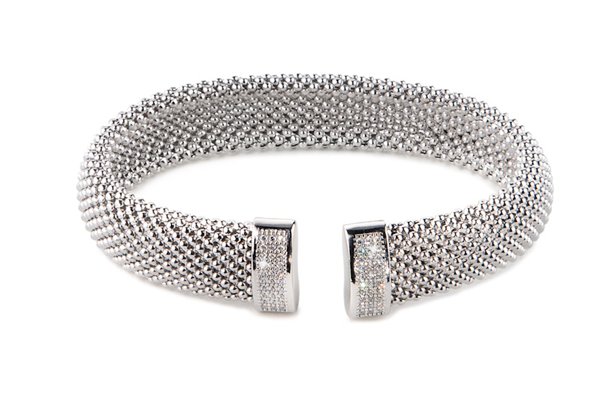 Rigid bracelet Strong in bronze with rhodium and zircon finish Sovrani