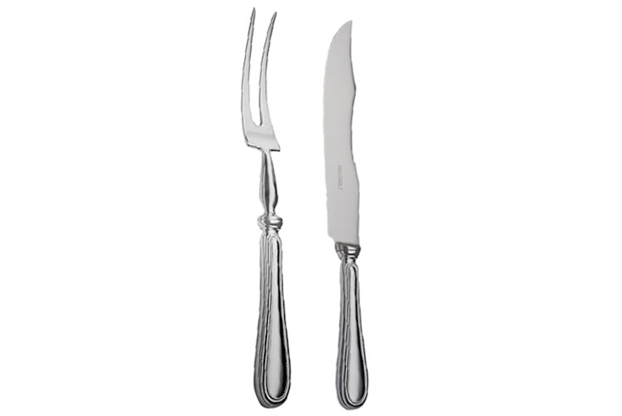 Chop cutlery silver 2 pieces in English style Selezione Zanolli