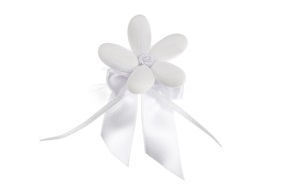 Favor Sugared Almonds white bud with white bow Selezione Zanolli