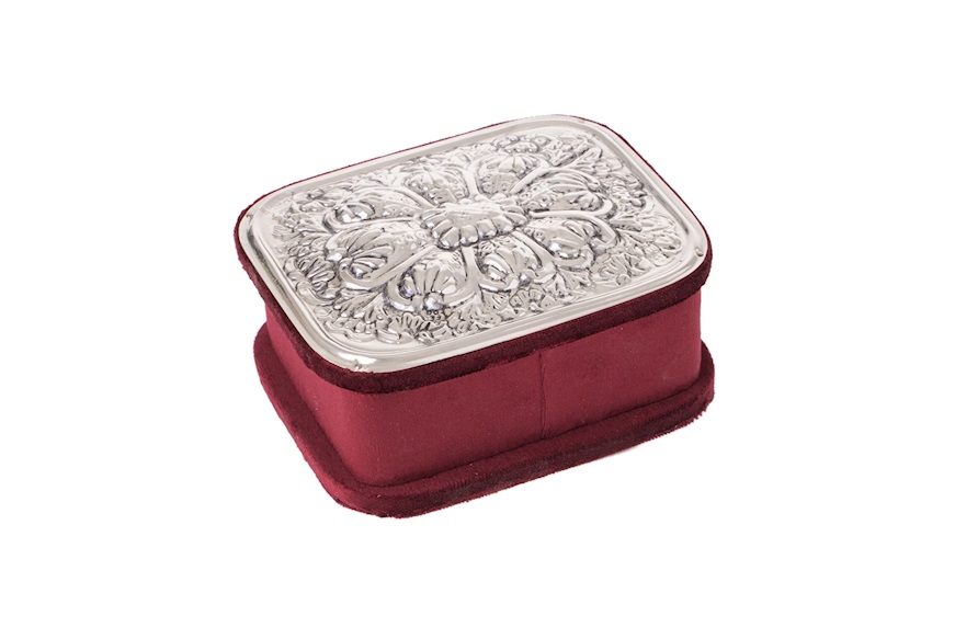 Jewellery box silver and bordeaux velvet Selezione Zanolli