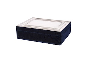 Jewellery box silver and blue velvet Selezione Zanolli