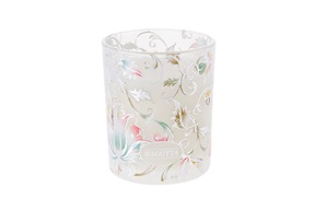 Candleholder glass vanilla white Selezione Zanolli