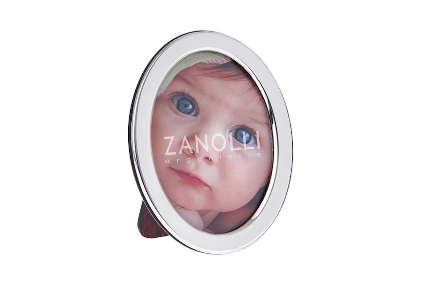 Picture frame silver oval with shiny band Selezione Zanolli