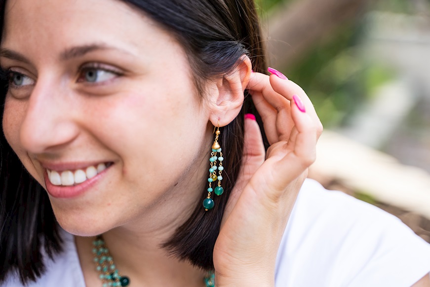 Jade and sales jasper earrings