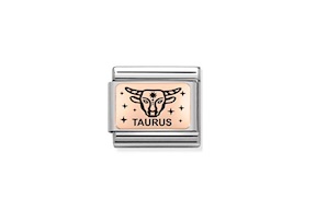 Bull Composable steel rosegold and black enamel Nomination