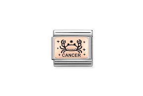 Cancer Composable steel rosegold and black enamel Nomination