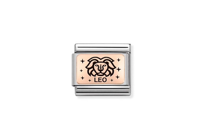 Lion Composable steel rosegold and black enamel Nomination