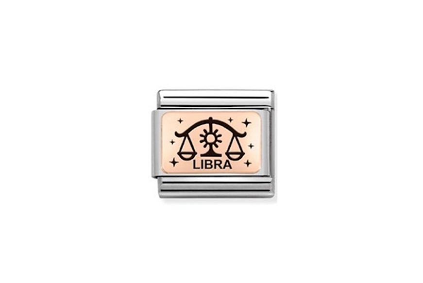 Libra Composable steel rosegold and black enamel Nomination