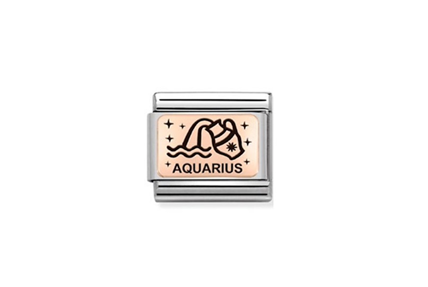 Aquarius Composable steel rosegold and black enamel Nomination