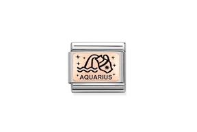 Aquarius Composable steel rosegold and black enamel Nomination