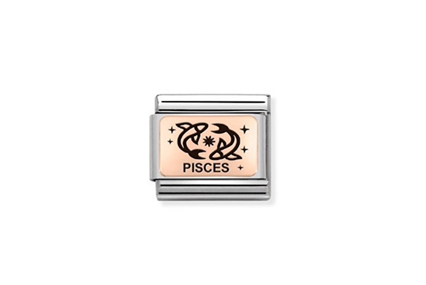 Pisces Composable steel rosegold and black enamel Nomination