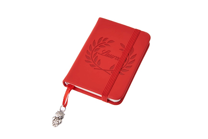 Block Notes with owl pendant, box and sugared almonds Selezione Zanolli