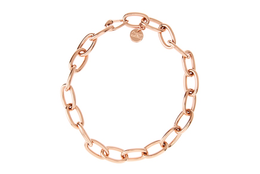 Collana in bronzo rosè satinato con maglia a catena Unoaerre