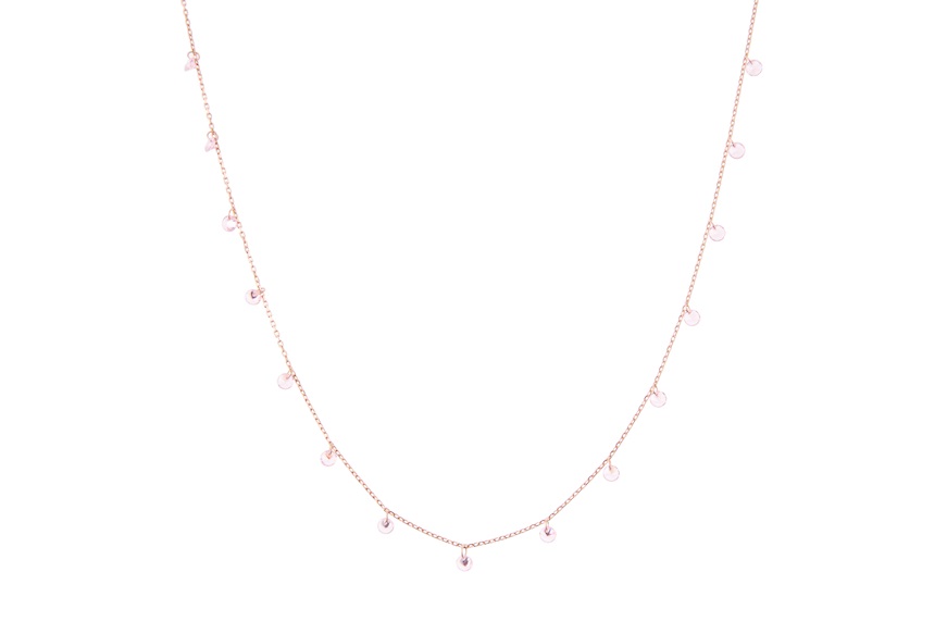 Collana argento rosè con zirconi rosa Selezione Zanolli