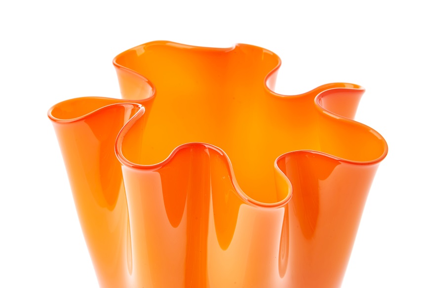 Vaso Fazzoletto vetro di Murano arancio Venini