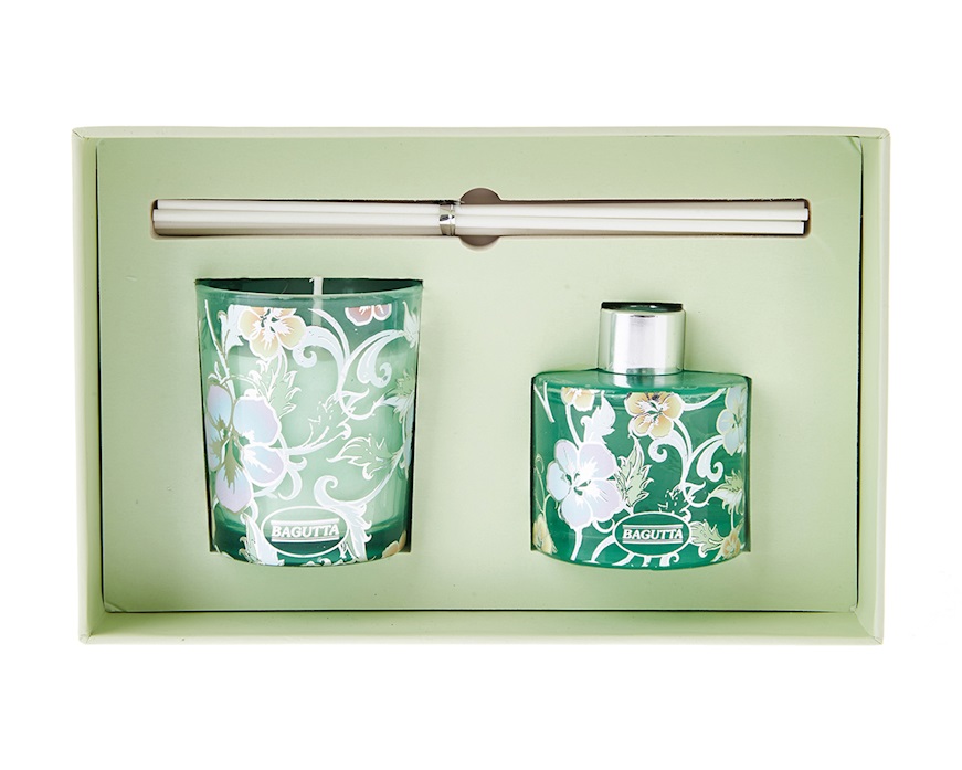 Gift box lavender green with sugared almonds Selezione Zanolli