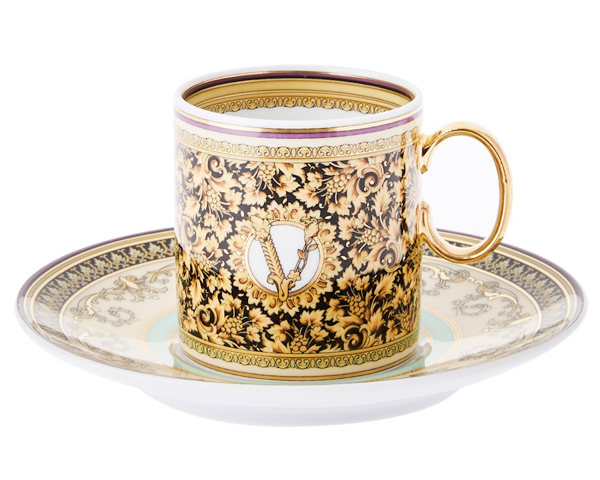 Espresso cup Barocco Mosaic porcelain with saucer Versace
