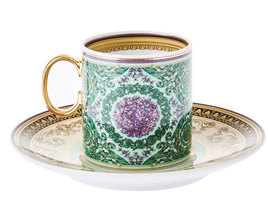 Espresso cup Barocco Mosaic porcelain with saucer Versace