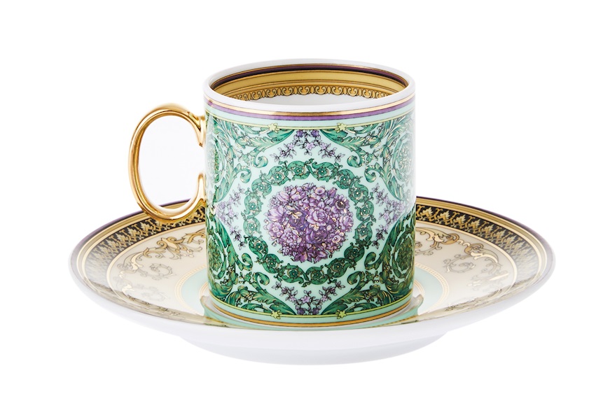 Espresso cup Barocco Mosaico porcelain with saucer Versace