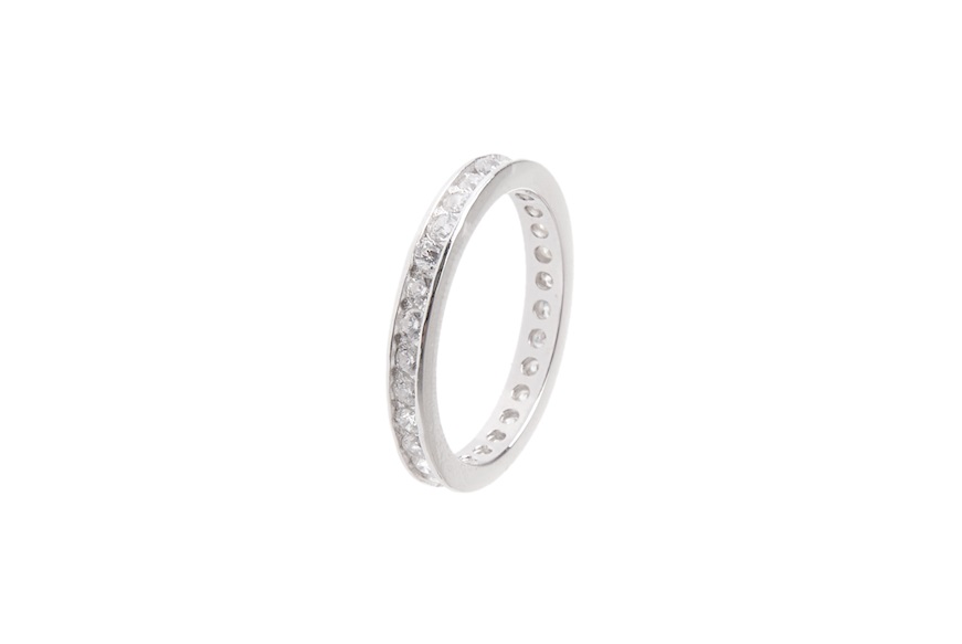 Wedding Ring silver with white zircons Selezione Zanolli