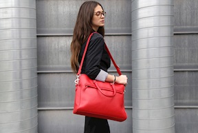 Borsa Bowling Slim pelle rossa Selezione Zanolli