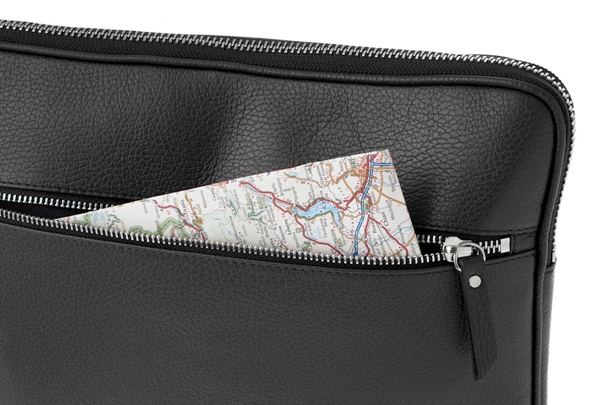 Pochette Folio A4 pelle nera Selezione Zanolli