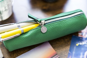 Astuccio tondo Case pelle verde Selezione Zanolli