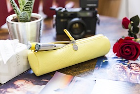 Astuccio tondo Case pelle giallo Selezione Zanolli