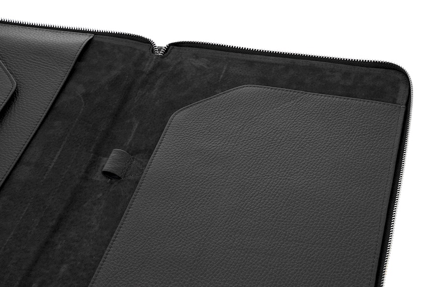 Document bag Zip Around leather black Selezione Zanolli