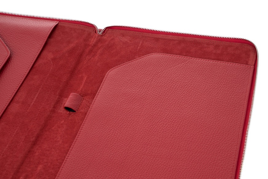 Document bag Zip Around leather red Selezione Zanolli