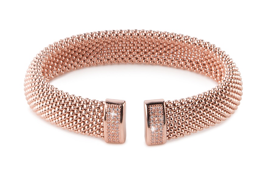Rigid bracelet Strong in bronze with rosè and zircon finish Sovrani