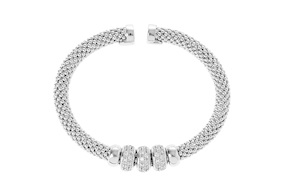 Bracciale Strong in bronzo con finitura rodio e zirconi Sovrani
