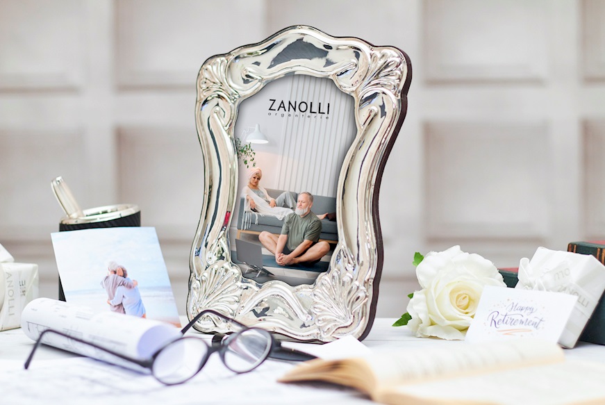 Picture frame silver with engraved band Selezione Zanolli