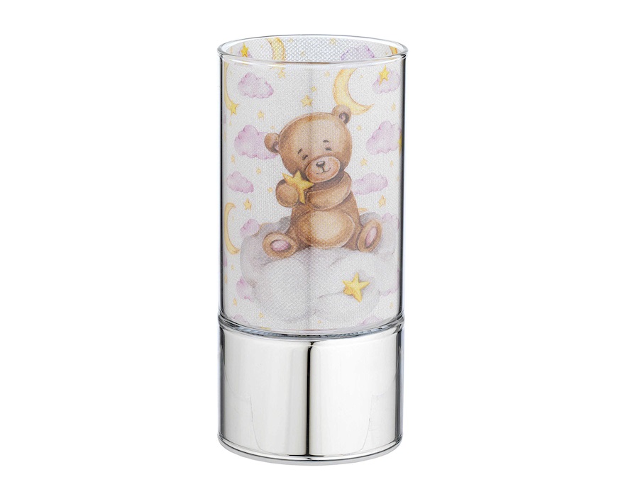 Bomboniera Battesimo Lampada Orsetto rosa con ciuffo portaconfetti Selezione Zanolli