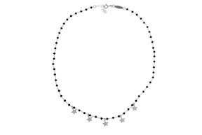 Collana argento con cristalli neri e stelle