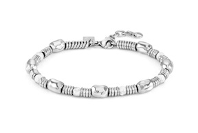 Bracciale Instinct acciaio pepite e howlite