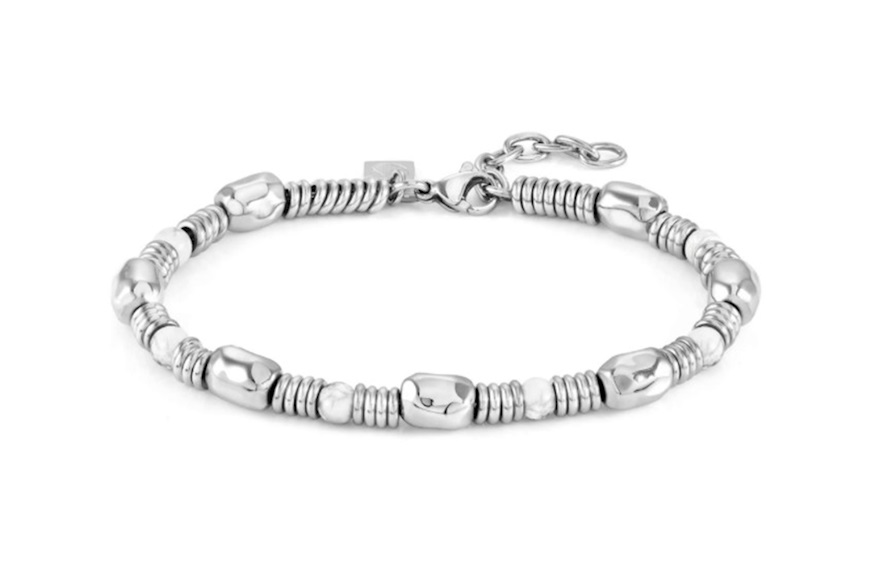 Bracciale Uomo Instinct acciaio pepite e howlite Nomination