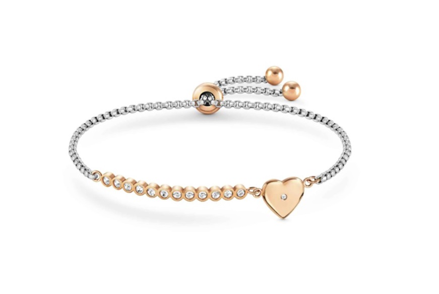 Bracciale Milleluci acciaio cuore con zirconi Nomination